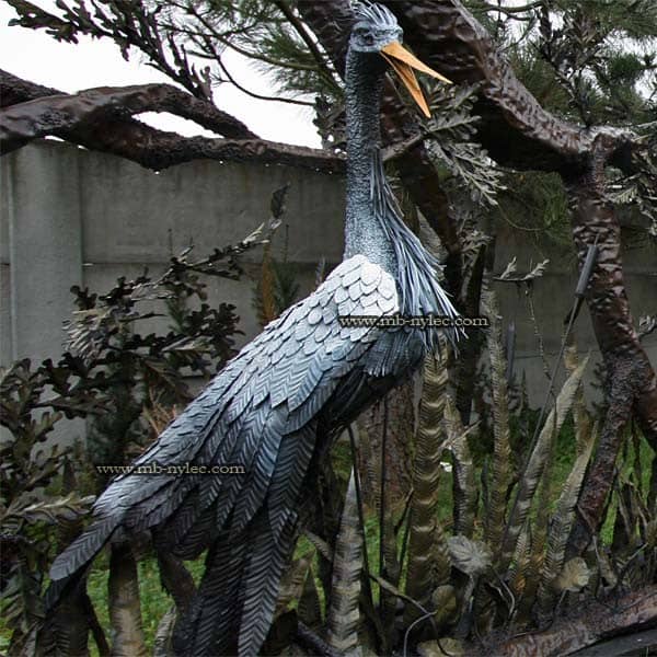 Rzeźba z metalu - czapla ze stali - skala 1:1 - numer kat. Z19