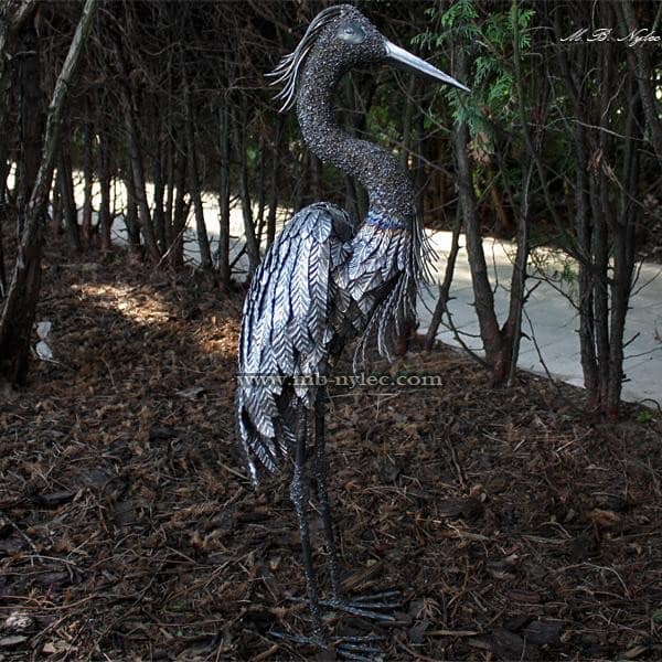 rzeźby metalowe - czapla z metalu - metaloplastyka - numer kat.Z3