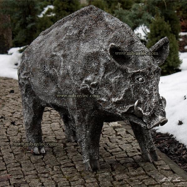 rzeźby ze stali - dzik odyniec z metalu - rzeźby stalowe Dębica - nr kat.Z11