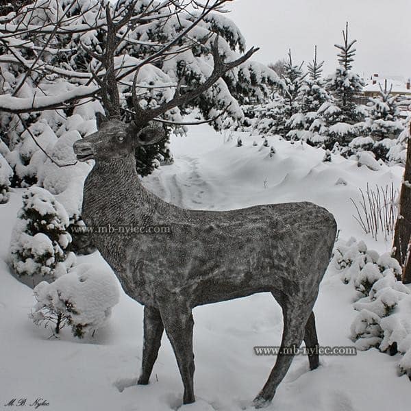rzeźby ze stali - jeleń z metalu - metaloplastyka - skala 1:1 - numer kat. Z10